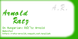 arnold ratz business card